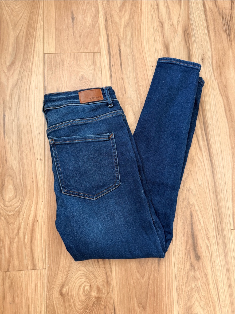 Express High Rise Skinny Jeans - Dark Blue